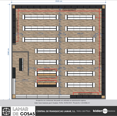 Planta de modelo1 20 m x 20 m